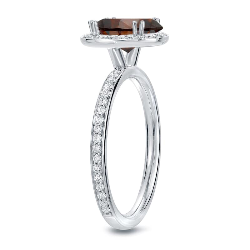 Auriya 2 2/5ct TDW Round Brown Diamond Halo Engagement Ring 18k White Gold