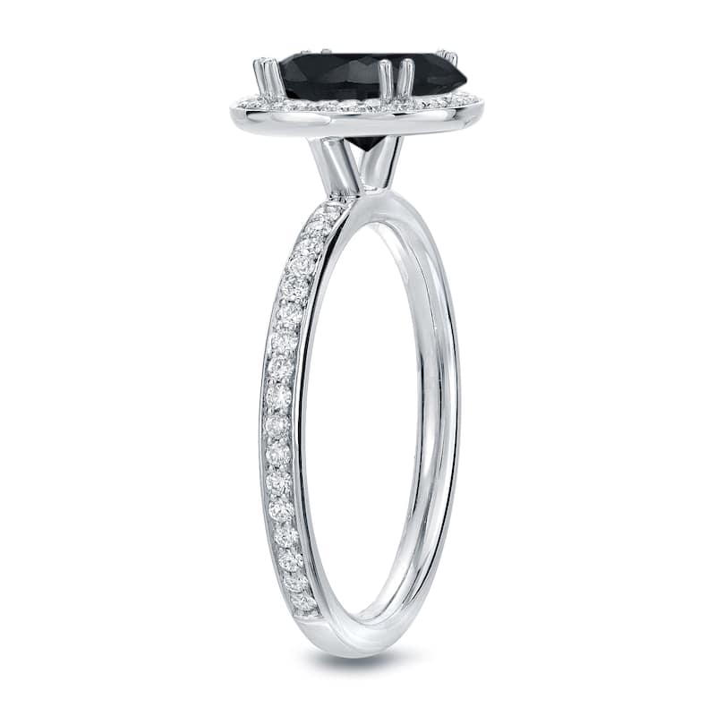 Auriya 18k Gold 2 2/5ctw Black Diamond Halo Engagement Ring (G-H, SI1-SI2)