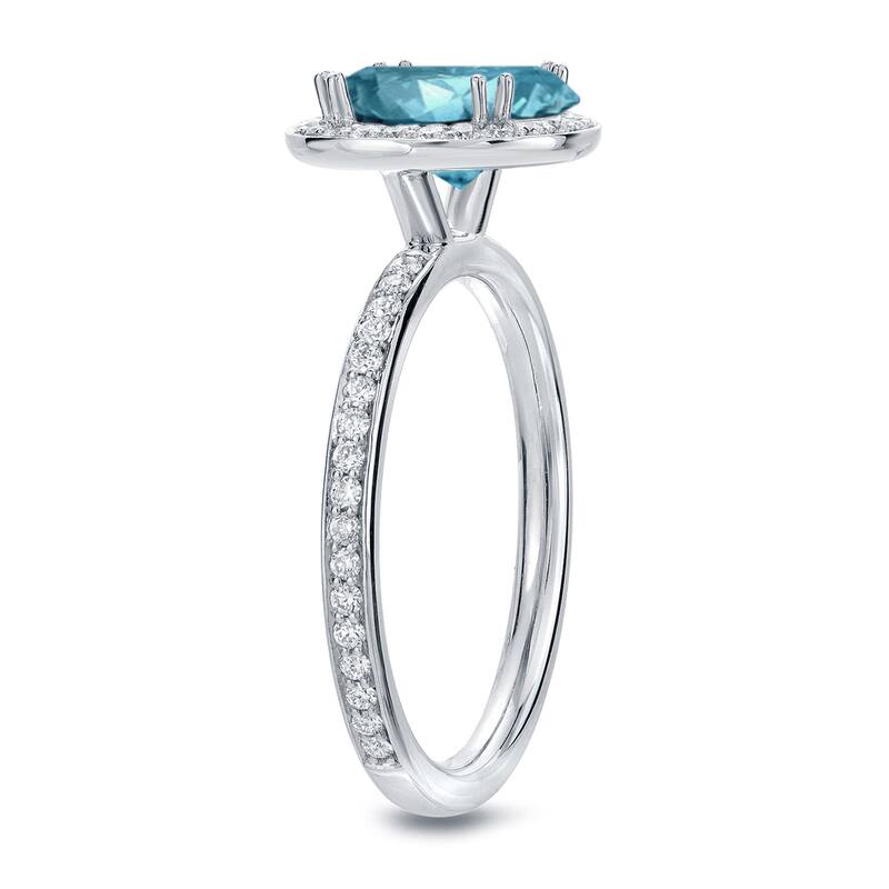 Auriya 18k Gold 2 2/5ctw Halo Blue Diamond Engagement Ring (G-H, SI1-SI2)
