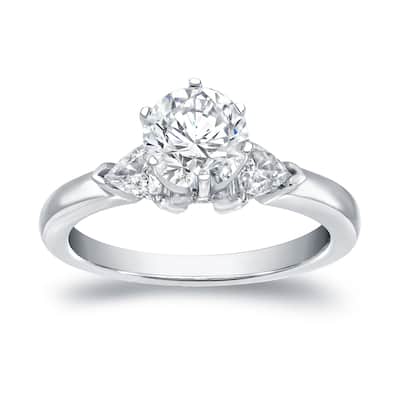 Auriya 14k Gold 1 1/3ctw Modern 3-Stone Diamond Engagement Ring (H-I, VS1-VS2)