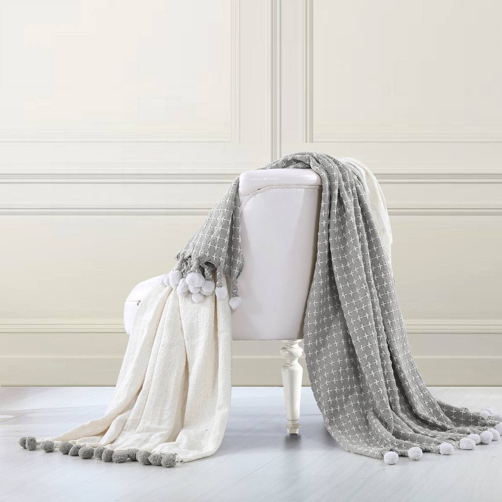 Amrapur Overseas 2 Pack 100-percent Cotton Cross-stitch Throws