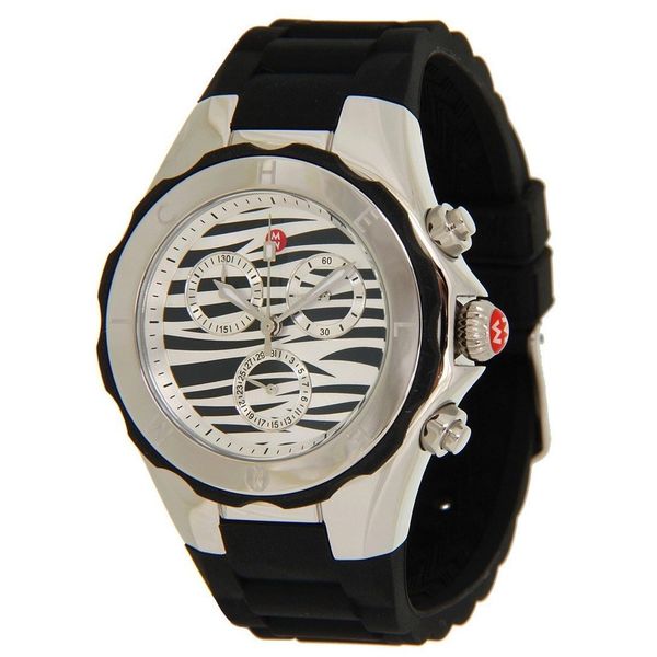 Michele Women's MWW12F000053 'Tahitian Jelly Bean' Chronograph Black