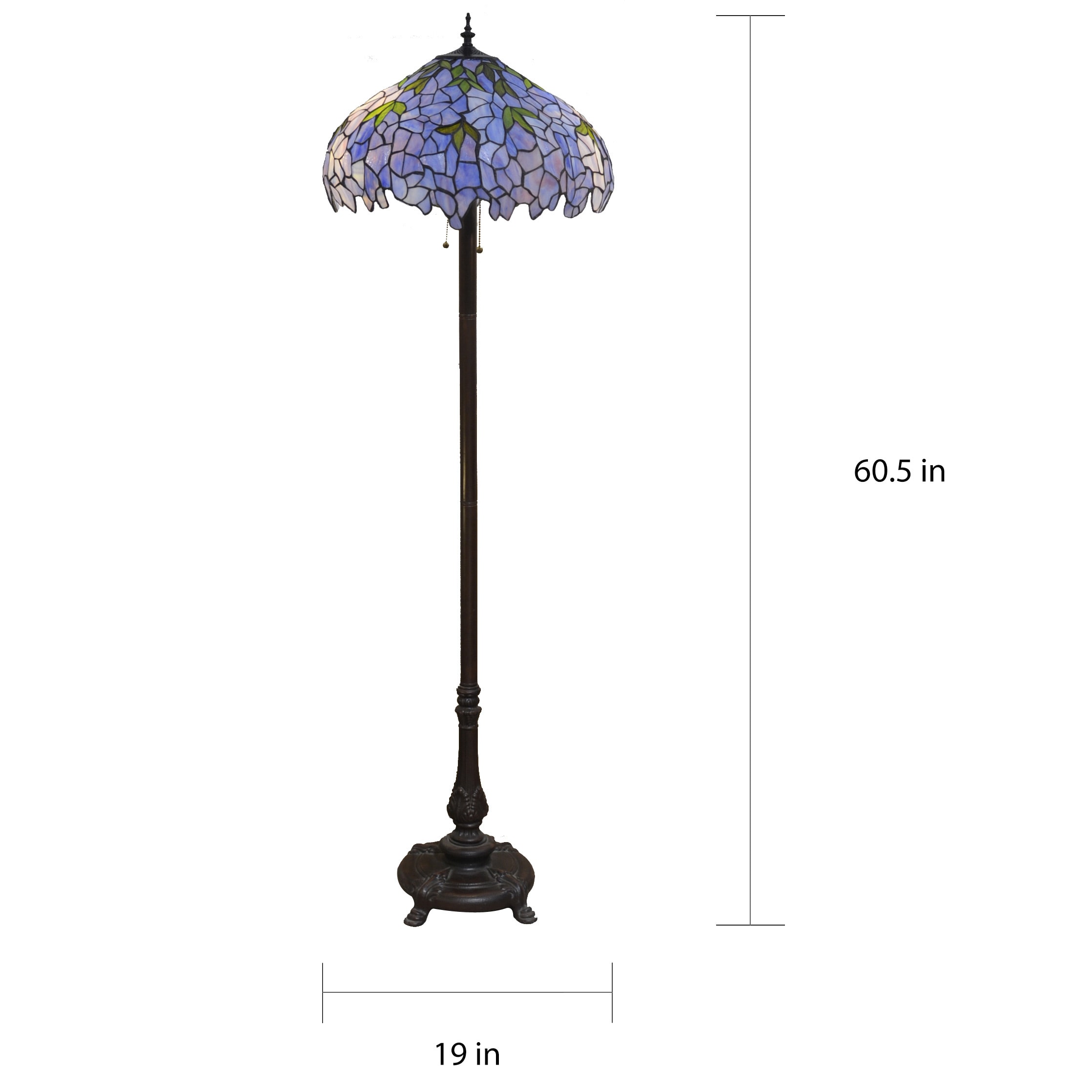 Indigo 2 Light Tiffany Style 19 Inch Floor Lamp On Tiffany Style 19 Inch Floor Lamp