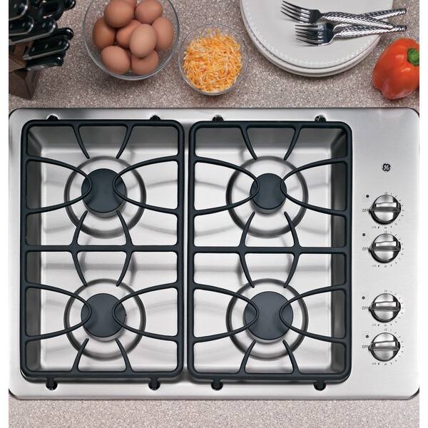 Shop Ge Black 30 Inch Built In Gas Cooktop Free Shipping Today