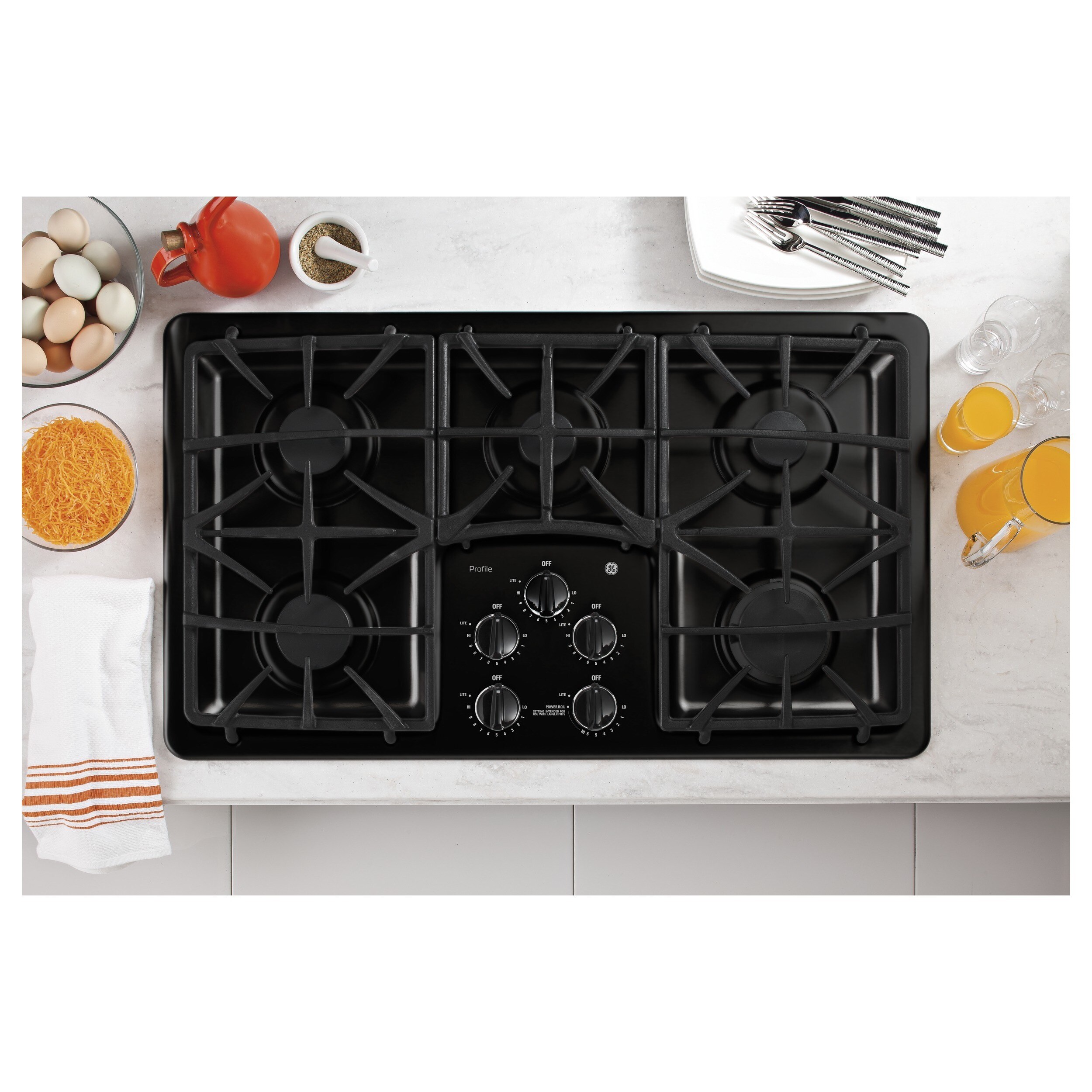 Shop Ge Profile Series 36 Inch Built In Gas Cooktop Free