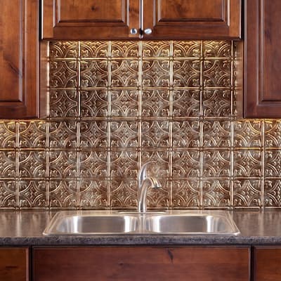 Fasade Traditional Style #1 Bermuda Bronze 18-inch x 24-inch Backsplash Panel