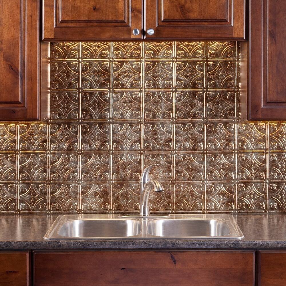 Fasade Traditional Style #1 Bermuda Bronze 18-inch x 24-inch Backsplash Panel