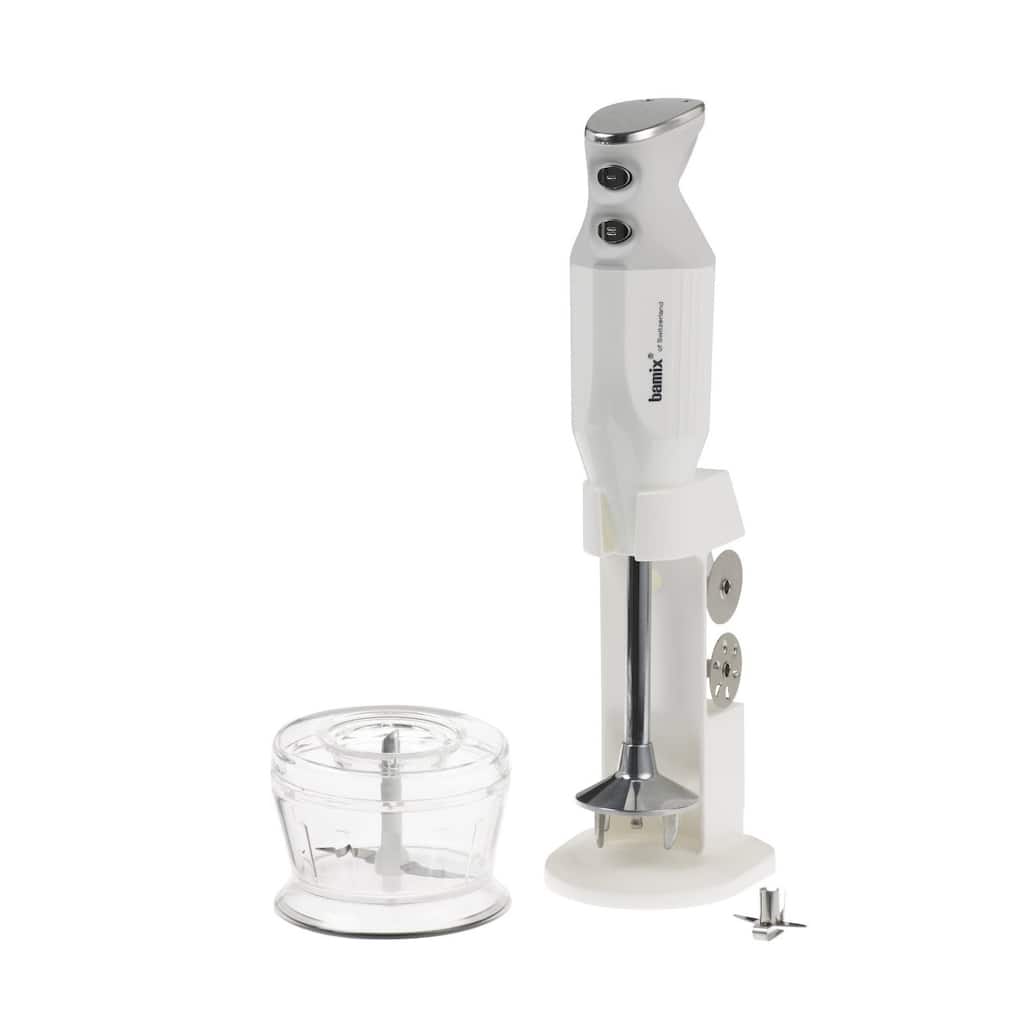 Bamix Deluxe M150 150 Watt 2-speed, 3-blade Immersion Hand-blender, with Dry Grinder, and Table Stand