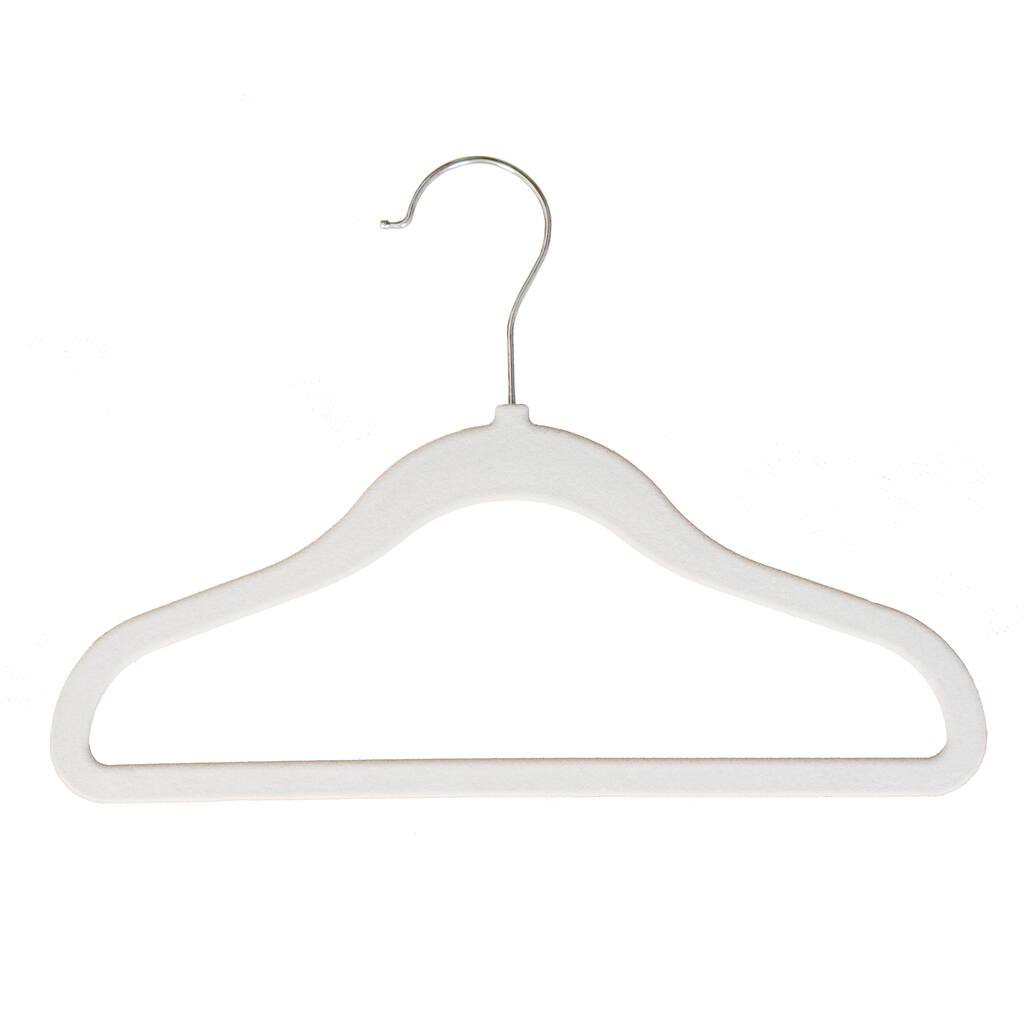 Ivory Velvet Non-Slip Child Size Clothing Hangers (10-pack)