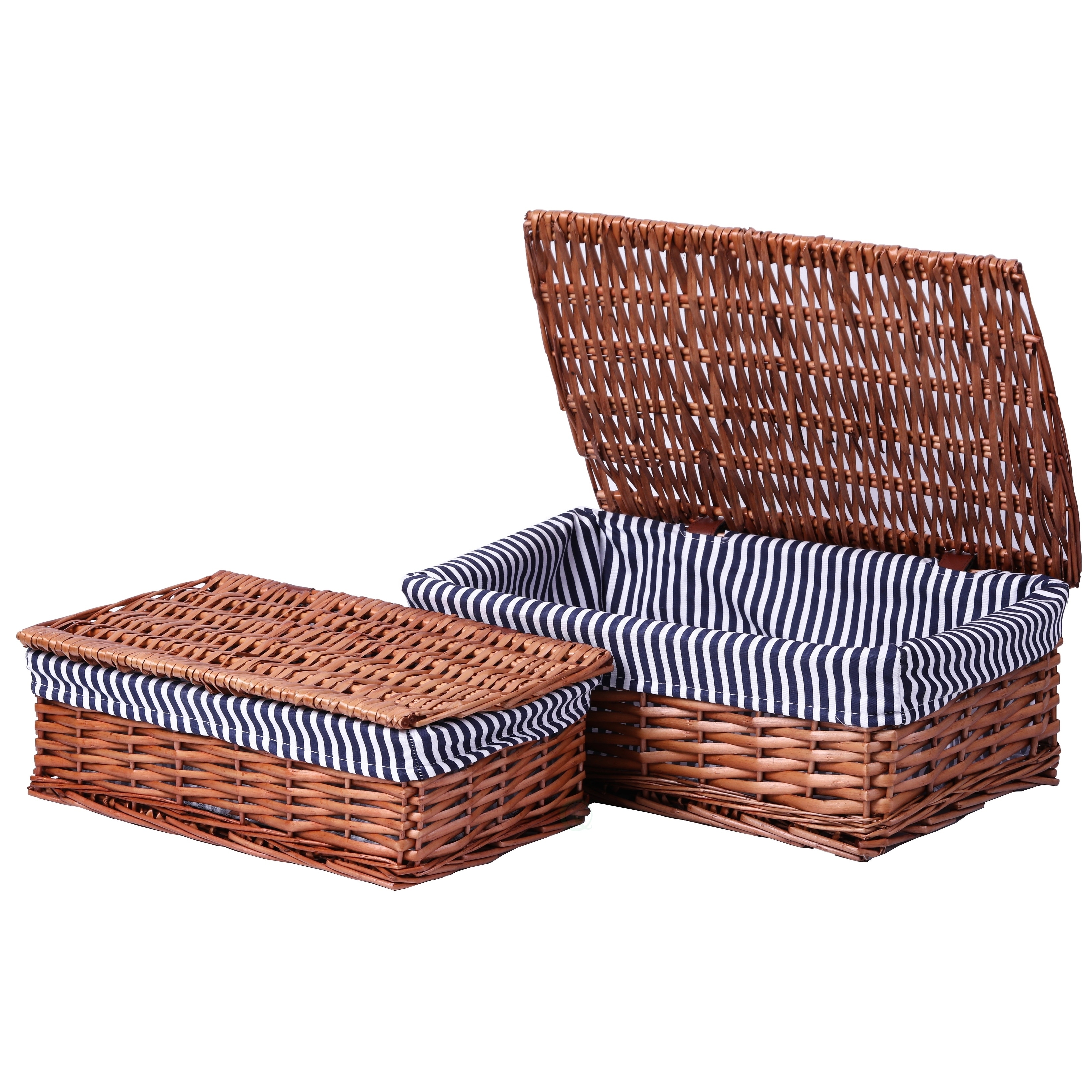 lined storage baskets for shelves