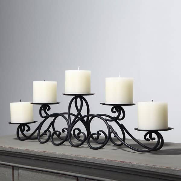 Adeco 5 Pillar Iron Tabletop Candle Holder Overstock 10336514