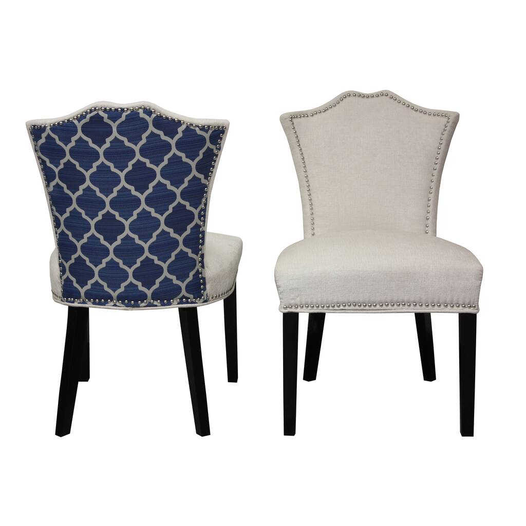 Sweetheart Two-tone Ivory Regency/ Blue Ogee Dining Chair (Set of 2)