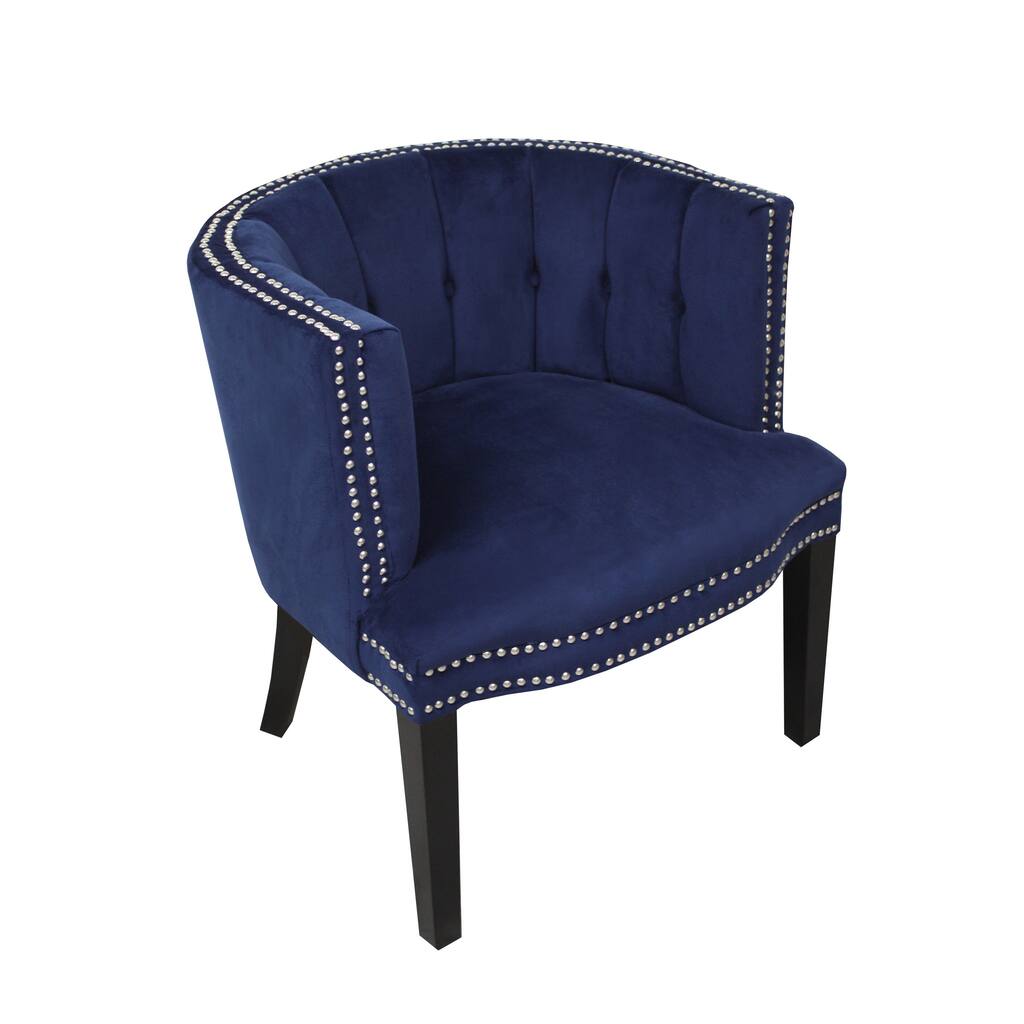 Bohemian Marine Blue Velvet Arm Chair