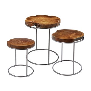 LS Dimond Home Natural Teak Stacking Tables