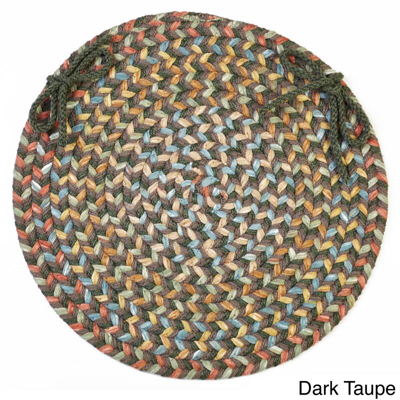 Cozy Cove Reversible Braided Chair Pads by Rhody Rug (Set of 4) - Dark Taupe