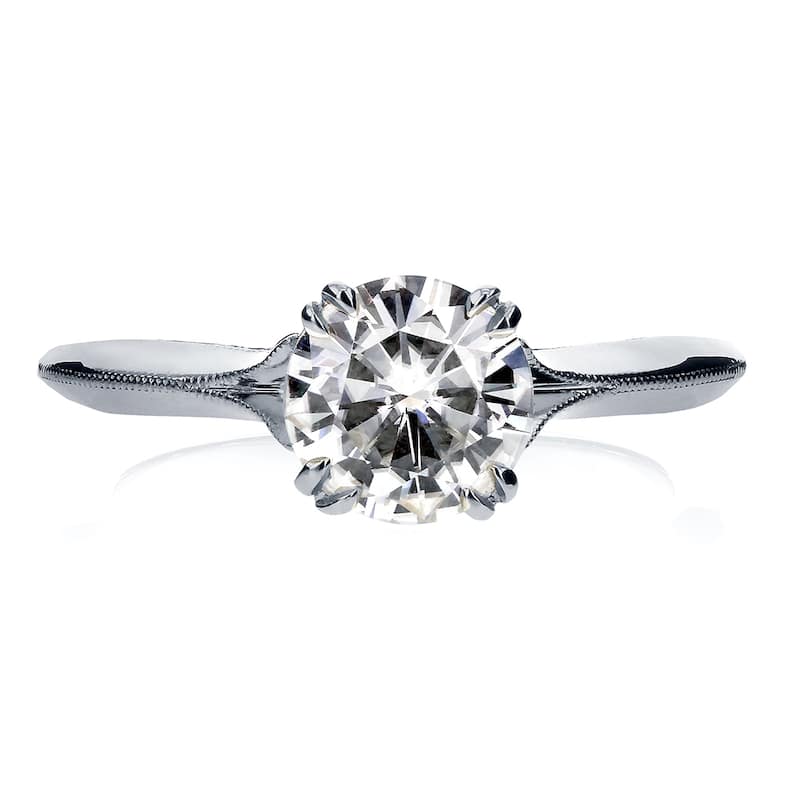 Annello by Kobelli 14k White Gold Moissanite and Diamond Engagement Ring (G-H, I1-I2)