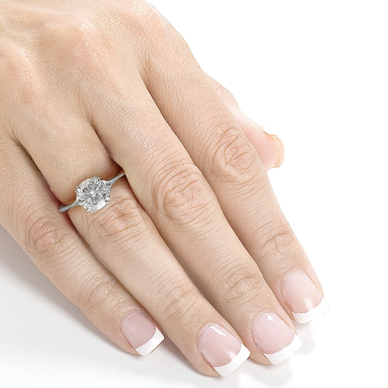 Annello by Kobelli 14k White Gold Moissanite and Diamond Engagement Ring (G-H, I1-I2)