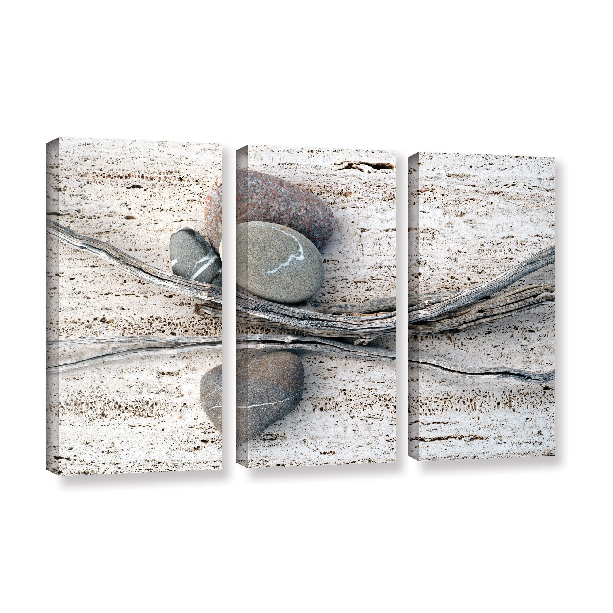 ArtWall Still Life Sticks Stones Gallery Wrapped Canvas Artwork by Elena Ray 16 by 24-Inch