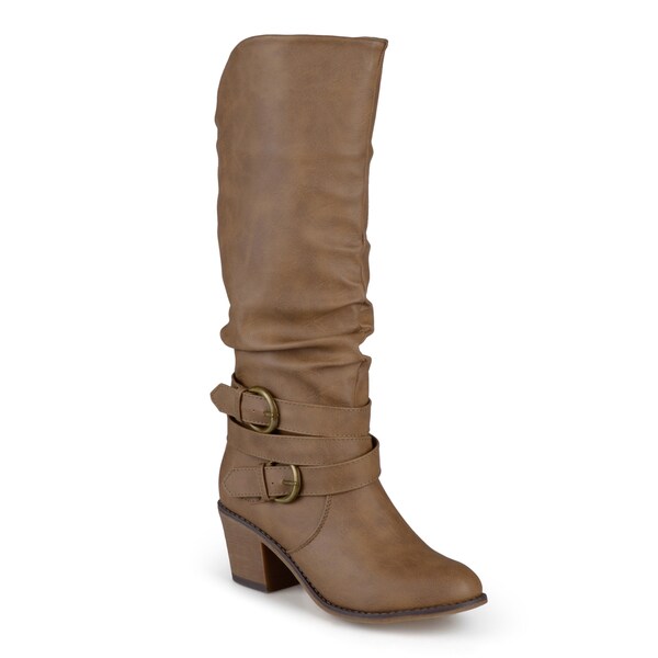 Late' Buckle Slouch High Heel Boots 