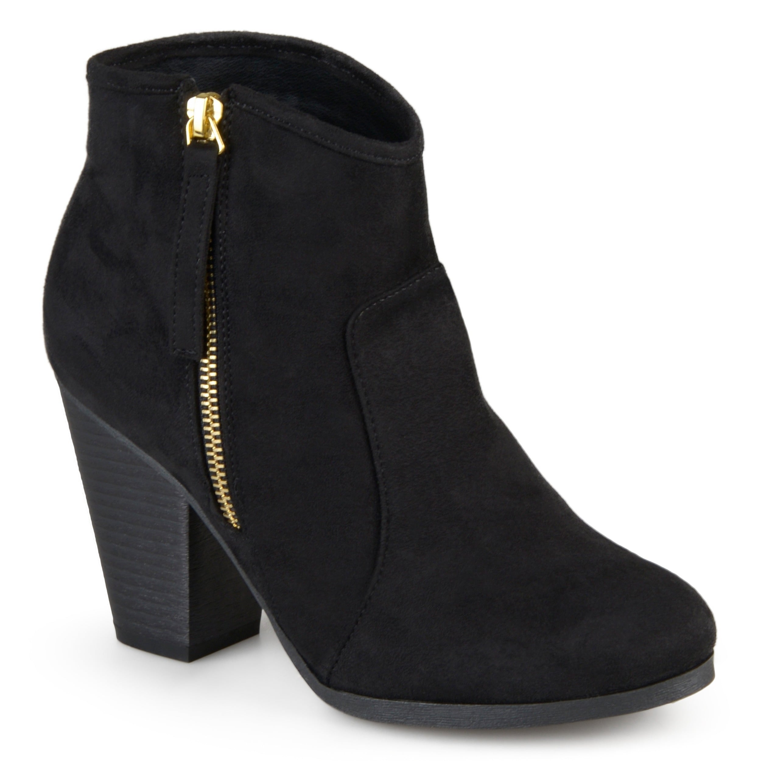 black ankle booties with heel