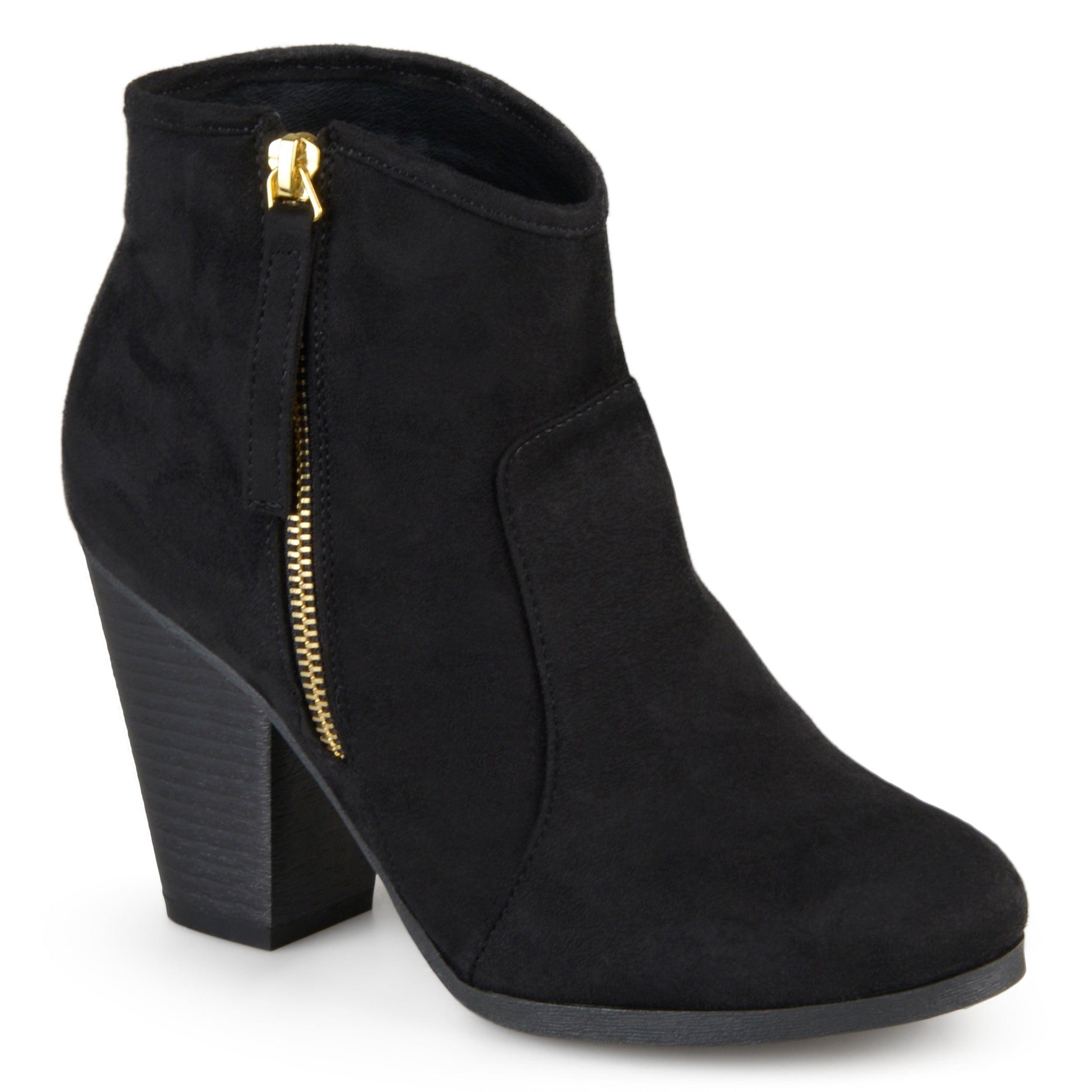 black ankle high heel booties