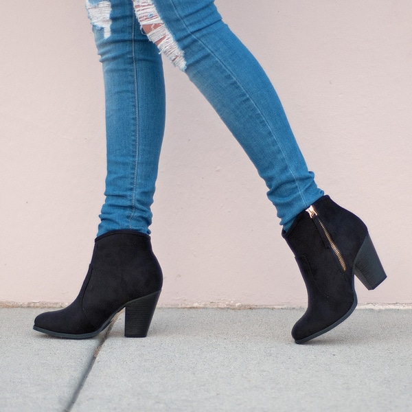 High Heel Faux Suede Ankle Boots 