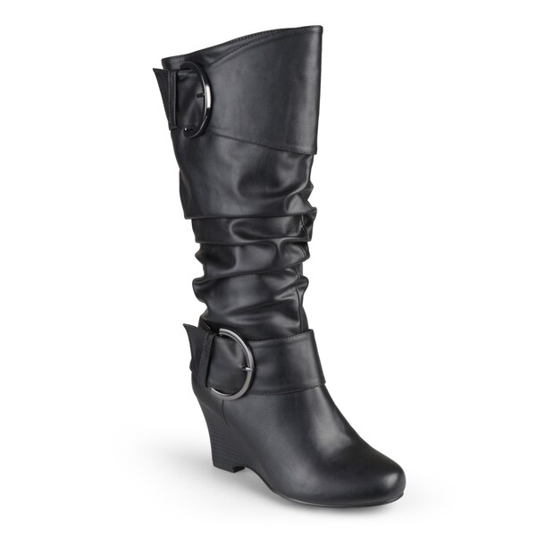 womens tall leather boots wide calf