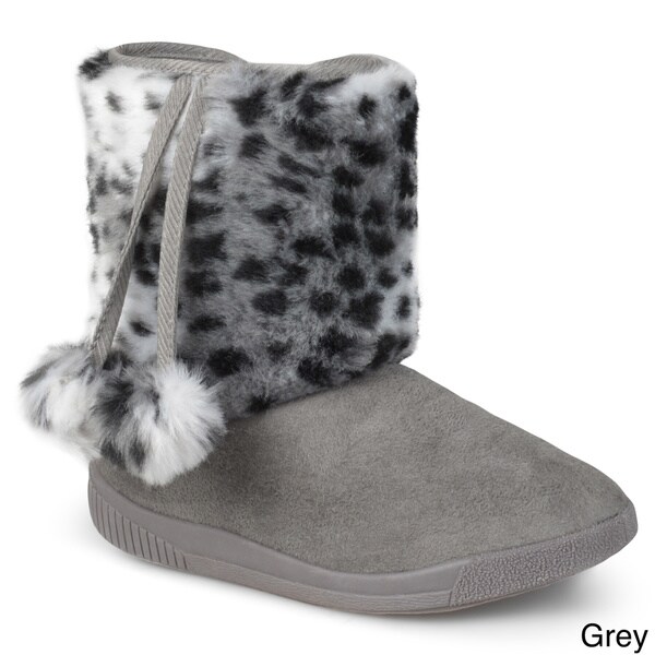 kids white fur boots