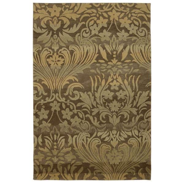 slide 2 of 6, Nourison Contour Copper Bronze Gold Oversized Damask Hand-tufted Area Rug 7'3" x 9'3" - Brown - Rectangle