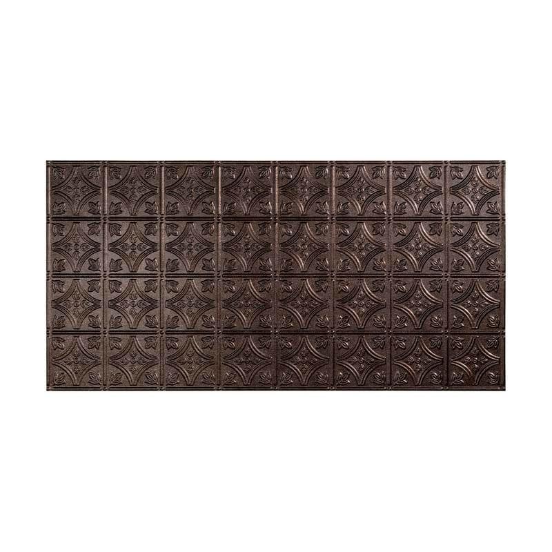 Fasade Traditional Style #1 Smoked Pewter 2-ft x 4-ft Glue-up Ceiling Tile