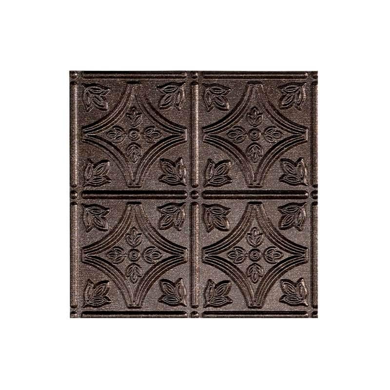 Fasade Traditional Style #1 Smoked Pewter 2-ft x 4-ft Glue-up Ceiling Tile - Sample