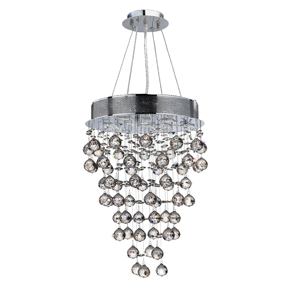 Icicle Collection 7 Light Chrome Finish and Clear Crystal Chandelier (7 Lights Chrome Finish Chandelier) - Chandeliers For Bedrooms by Overstock.com