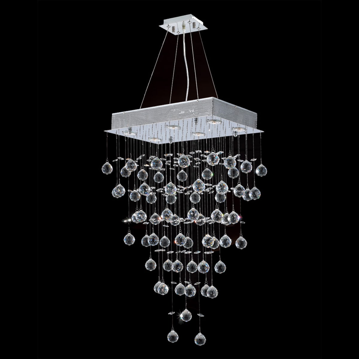 Icicle Collection 6 Light Chrome Finish and Clear Crystal Chandelier (6 Lights Chrome Finish Chandelier) - Chandeliers For Bedrooms by Overstock.com