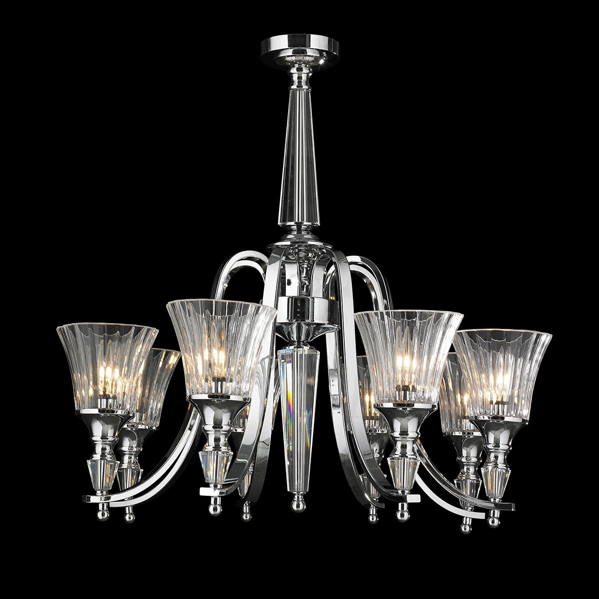 Innsbruck Collection 8-light Chrome Finish and Clear Crystal Candle Large Chandelier (8 Lights Chrome Finish Chandelier) - Chandeliers For Bedrooms by Overstock.com