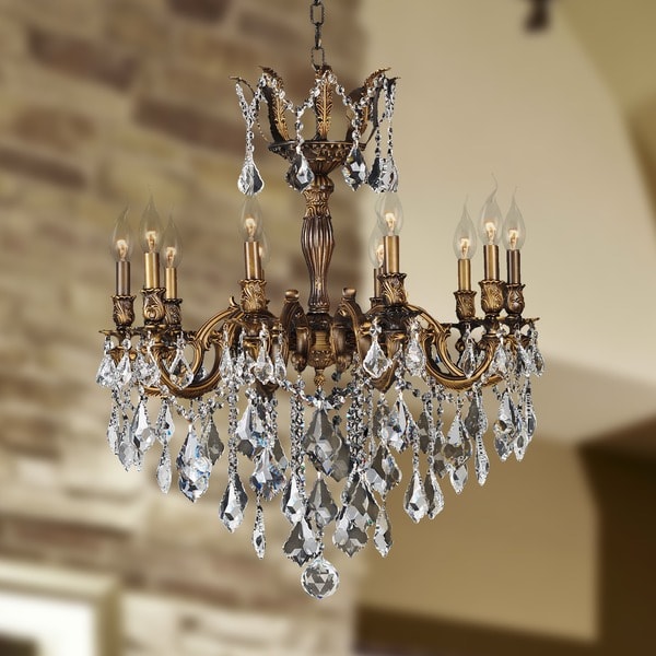Shop Versailles Collection 10 Light Antique Bronze Finish And Clear Versailles Collection 10 Light Antique Bronze Finish and Clear Crystal Chandelier - Shop Versailles Collection 10 Light Antique Bronze Finish And Clear