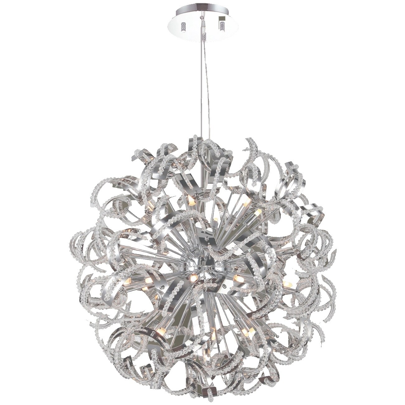Medusa Collection 25 Light Chrome Finish with Clear Crystal Chandelier (25 Lights Chrome Finish Chandelier) - Chandeliers For Bedrooms by Overstock.com