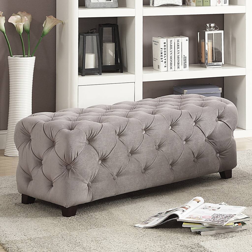 Priscilla Velvet Button Tufted Ottoman