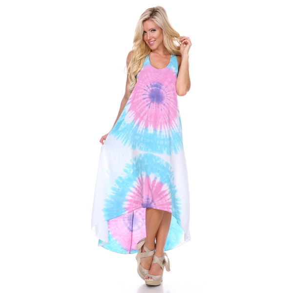 Stanzino Womens Tie Dye Asymmetric Tank Dress