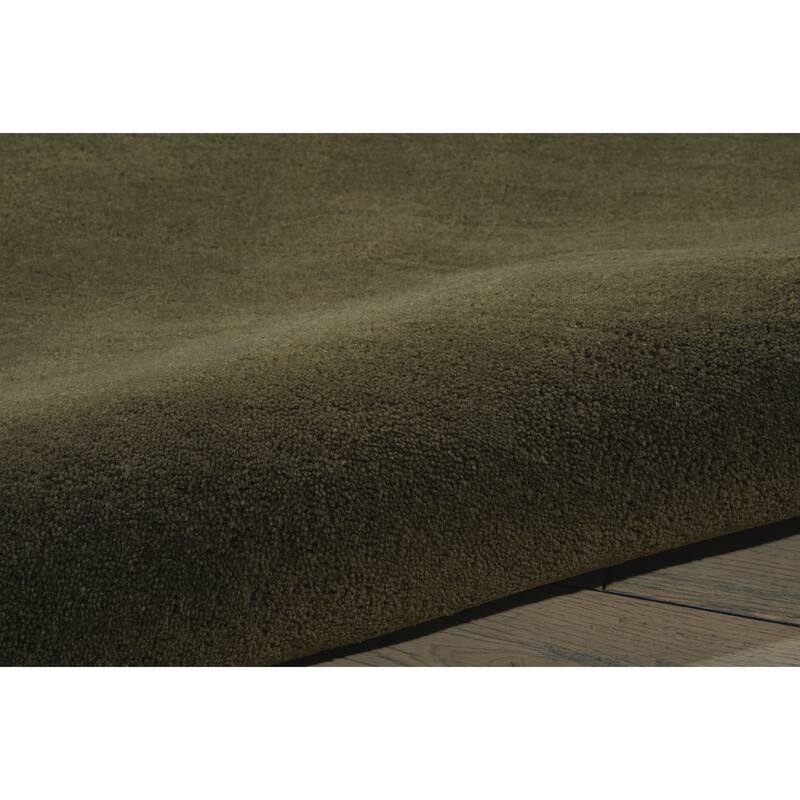 Nourison Contour Olive Green Hand Tufted Leaves and Branches Area Rug