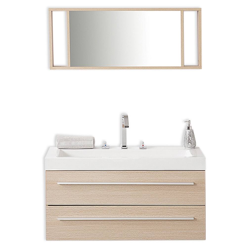 Velago Modern Beige Bathroom Vanity with Sink, Cabinets