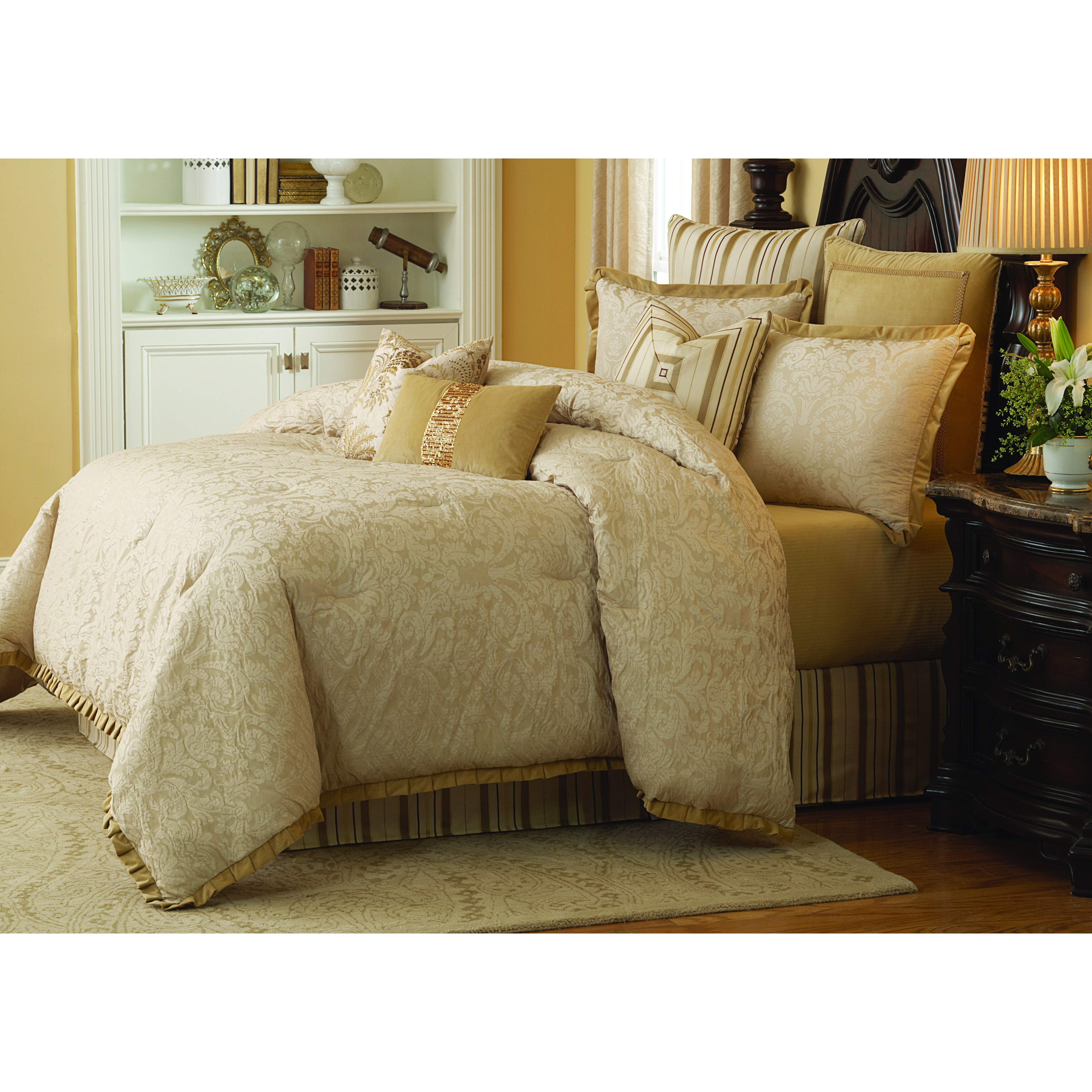 Shop Michael Amini Carlton 10 Piece Comforter Set On Sale Free