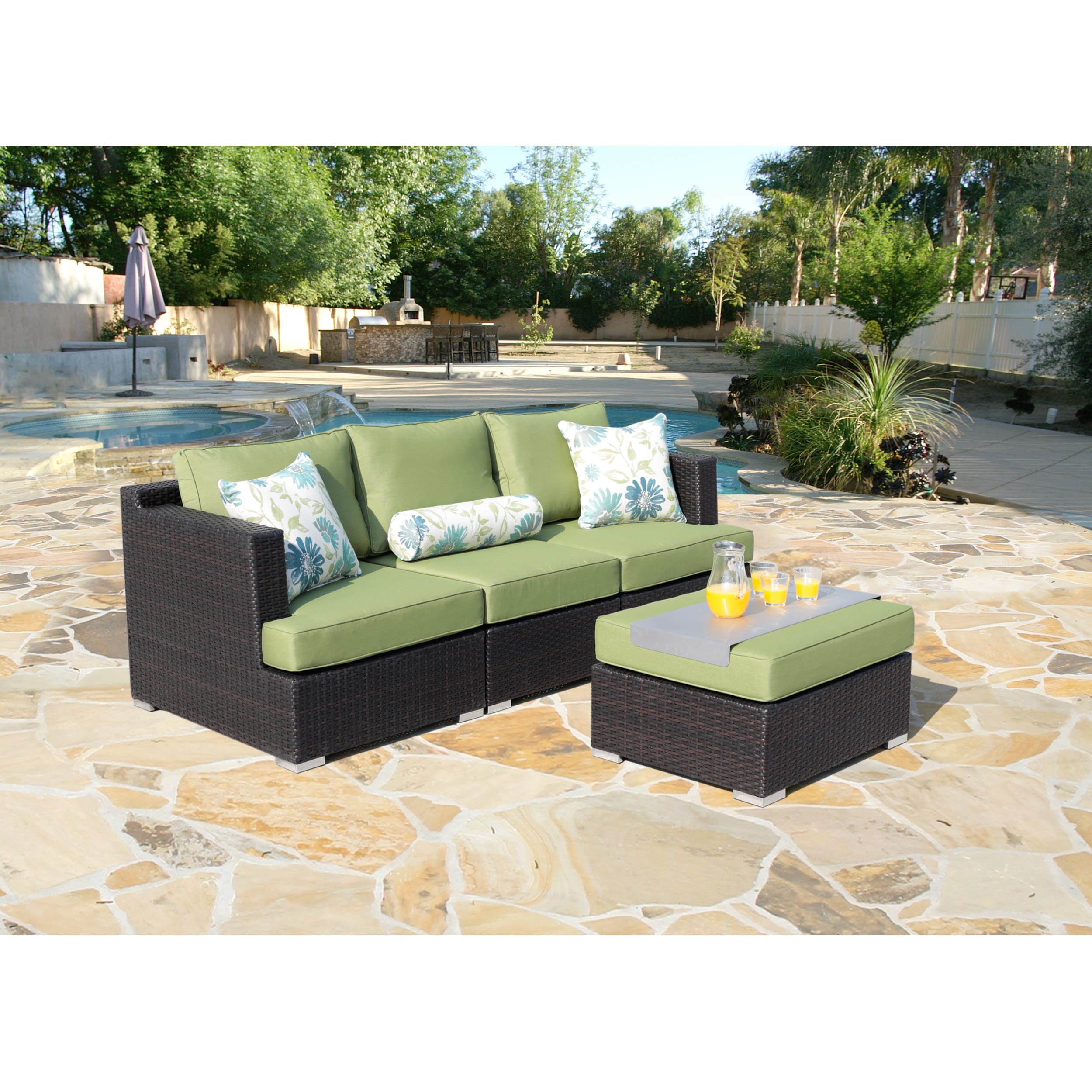 Shop Corvus Sorrento 4 Piece Brown Wicker Patio Furniture Set With