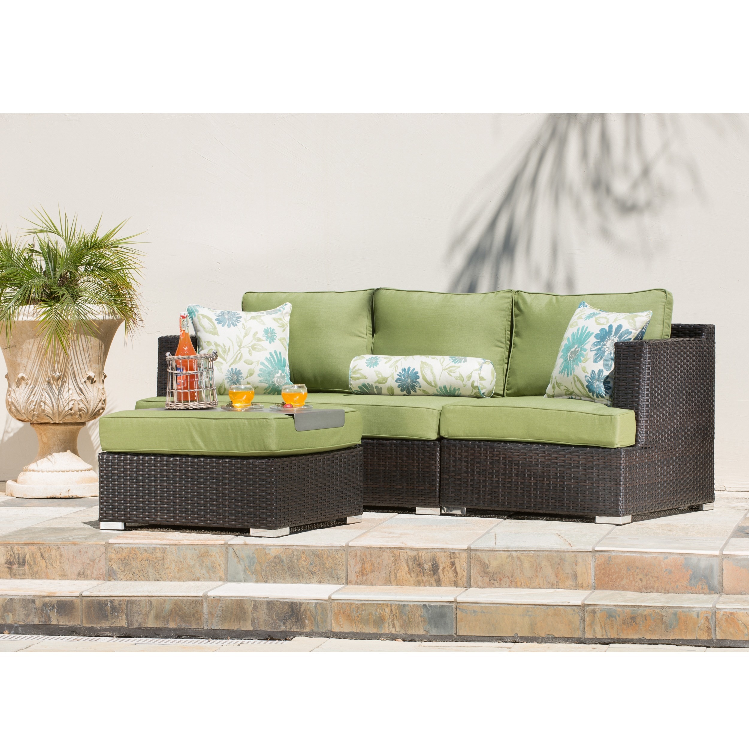 Shop Corvus Sorrento 4 Piece Brown Wicker Patio Furniture Set With