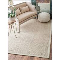 nuLOOM Casual Natural Fiber Solid Sisal/ Wool Border Area Rug