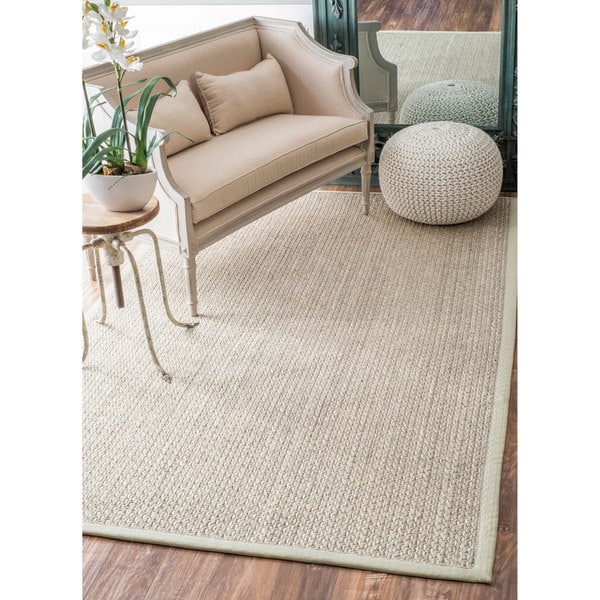 nuLOOM Casual Natural Fiber Solid Sisal/ Wool Border Area Rug. Opens flyout.