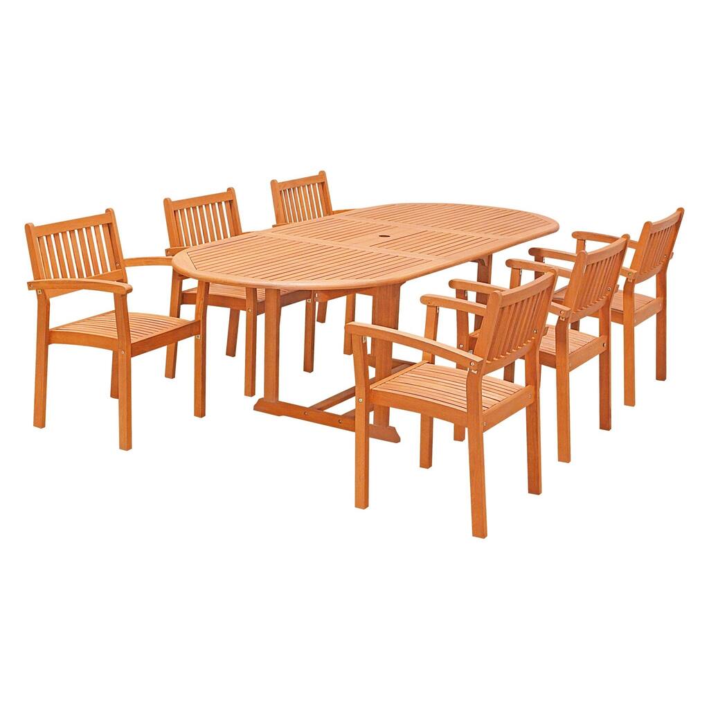 Surfside 7-piece Patio Dining Set with Oval Table and Stacking Chairs by Havenside Home