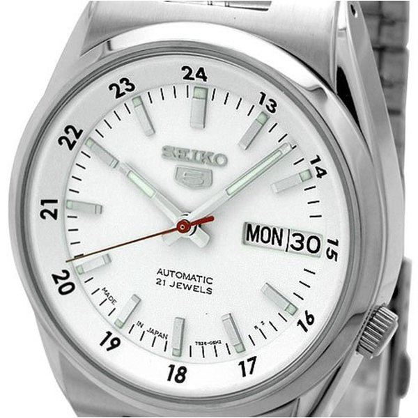 seiko men's snk789 seiko 5 automatic stainless steel watch with white dial