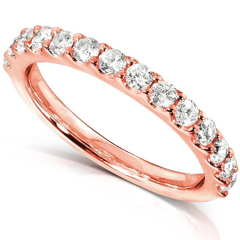 Annello by Kobelli 14k Rose Gold 1/2ct TDW Womens Diamond Wedding Band