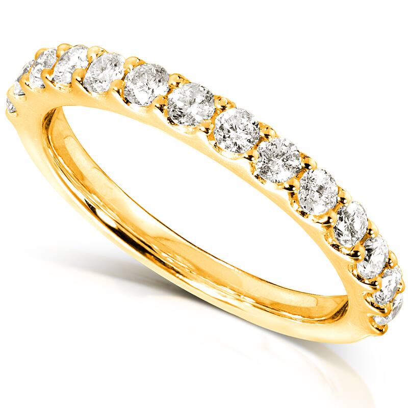 Annello by Kobelli 14k Yellow Gold 1/2ct TDW Diamond Semi-Eternity Wedding Band