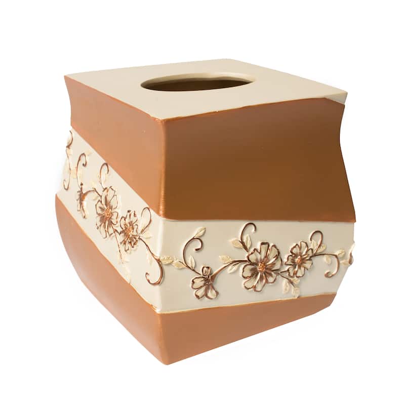 Beige Floral Bath Accessory Collection - 7 Options
